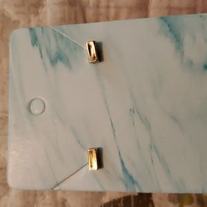 Small gold bar earrings
